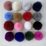 Fox Fur Pom Manufacturer - 10cm Natural for Hats Shoes