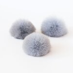 Fox Fur Pom Factory - 8cm Natural Pompon with Rubberband