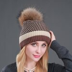 Pom Hat Manufacturer - Raccoon Fur Pom Knitted Beanie