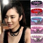 Choker Factory - Punk Leather Metal Collar Necklace