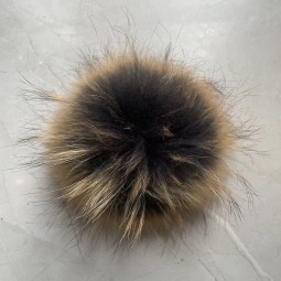 Fur Pom Manufacturer - Real Raccoon Fur Pom with Snap