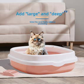 Cat Litter Box Manufacturer - Macaron Color Semi-Closed PP