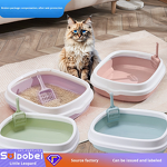 Cat Litter Box Manufacturer - Macaron Color Semi-Closed PP