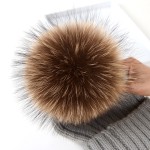 Fur Pom Factory - 5.12" Natural Raccoon Fur Ball