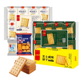 Free Sample OEM ODM Custom Package Snack Sesame Milk Salt Chive Scallion Variety Flavor Soda Biscuits and Cookies