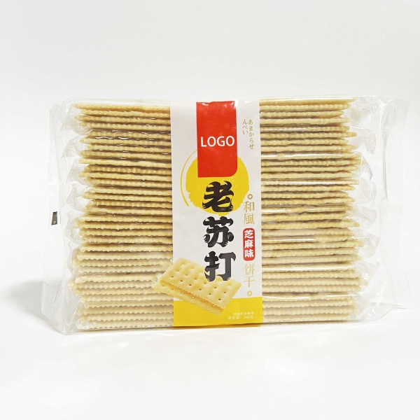 OEM ODM Free Sample Custom Package Snack Sesame Milk Salt Chive Scallion Variety Flavor Cookie Soda Biscuit