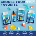 Biocaro OEM Private Label Biotin Collagen Gummy Bear Hair Vitamins