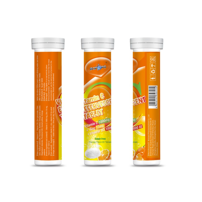 New Arrival Vitamin c 1000mg Zinc Vitamin d Effervescent Tablet