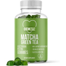BIOCCHN Organic Matcha Gummy for Healthy Digestion&Antioxidant Support Vegan Matcha Green Tea Gummy for Detox & Cleanse
