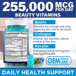 Biocaro OEM Private Label Biotin Collagen Gummy Bear Hair Vitamins