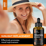 Biocaro Organic Vitamin D3 Supplement 10000 Iu Vitamin Drops Support Strong Bones Healthy Sublingual Vitamin D3 K2 Liquid Drops