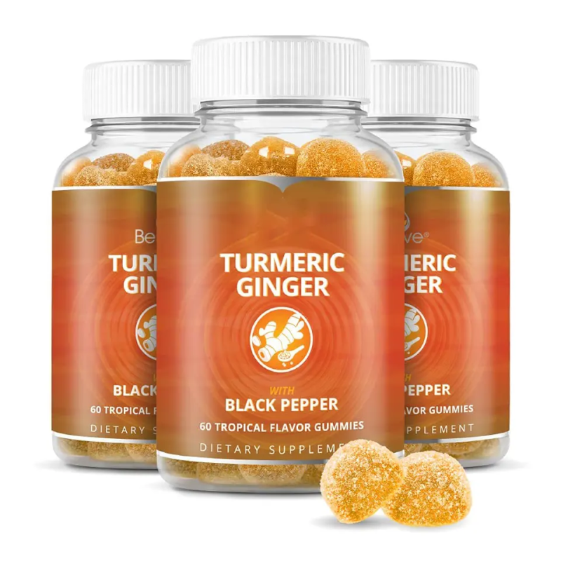 Biocaro OEM Private Label Organic Turmeric and Ginger Gummies Supplement Turmeric Curcumin Vegan Gummy