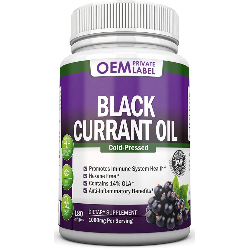 Biocaro Black Currant Oil Capsules 140mg GLA Pure Seed Regulates Hormonal Balance Supplement Antioxidant Vitamin C