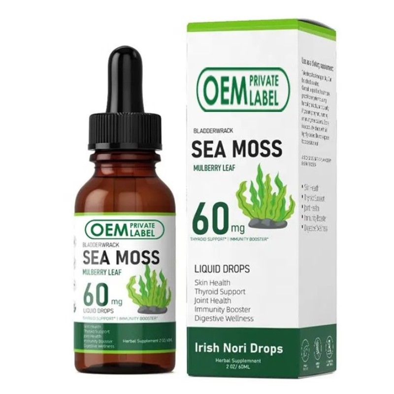 Biocaro OEM Vegan Organic Sea Moss Drops Vitamin Seamoss Liquid Drops Irish Sea Moss Detox Cleanse Drops