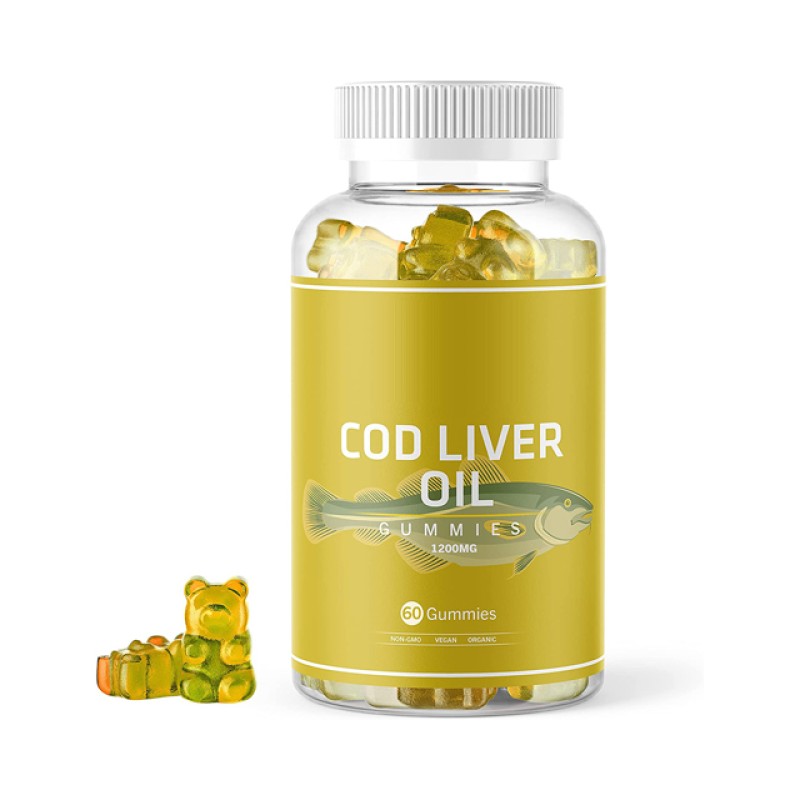 BIOCCHN Organic Cod Liver Oil Gummy Fish Oil Gummies Rich in Omega-3, EPA DHA, Vitamins