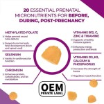 BIOCCHN Good Tasting Folic Acid Prenatal Vitamins Gummies Fertility Supplements for Pregnant Women Adult Dosage