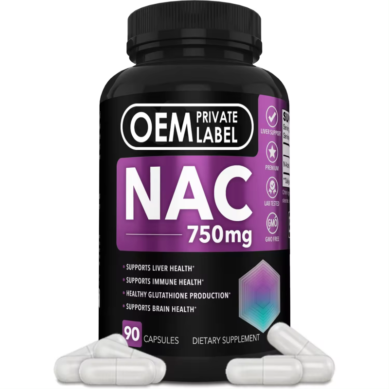 Biocaro Private Label Best Price Immune and Liver Health N-Acetyl-L-Cysteine Supplement Nac Capsules Nac 750Mg Capsules