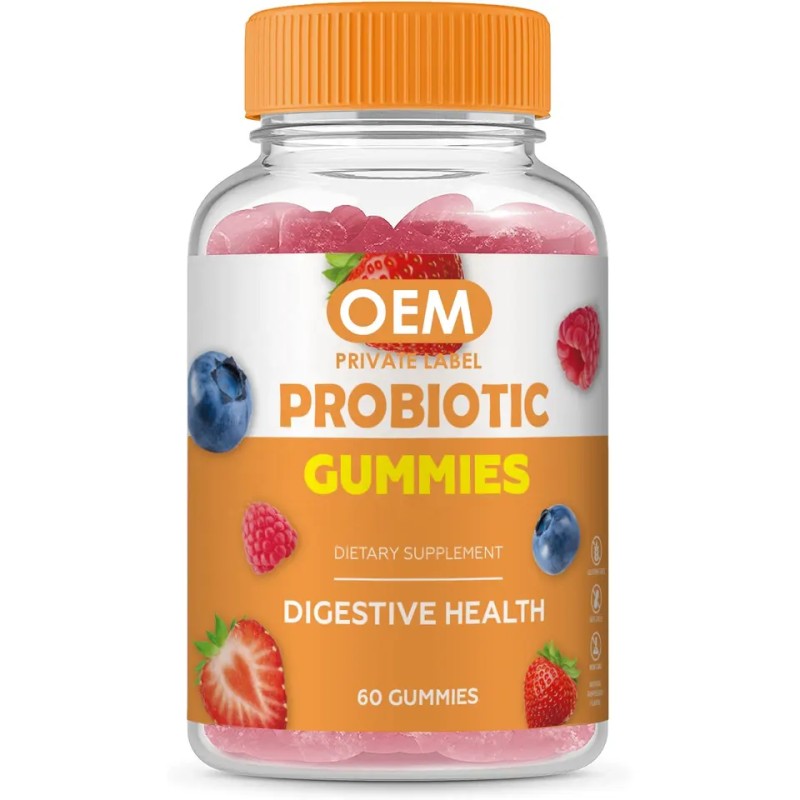 BIOCCHN OEM Halal Custom Gummy Candy Jelly Gummies Soft Candy Supplement Prebiotic Probiotics Gummies for Digestive Health