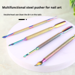 Exquisite Aluminum Box Set Reusable Nail Art Tools Stainless Steel Push Unloader Dead Skin Fork Solid Liquid Forms Printed Logo