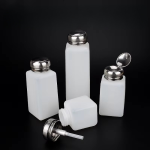 Portable 120/200/250/500ml White Plastic Push-Down Pressure Emitter Flask for Nail Polish Remover Nail Supplies