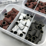 Portable Manicure Sanding Tool with Square Sanding Head and Sand Ring Shaft Color Boxed Manicure Sanding Ring