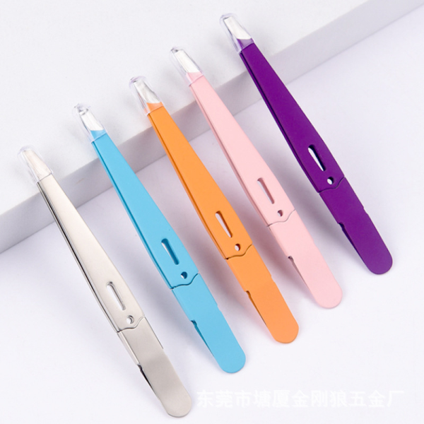 高品质的专业化妆工具便携式小牛头发和眉毛修剪器睫毛和胡子修剪器与镊子眉毛夹
