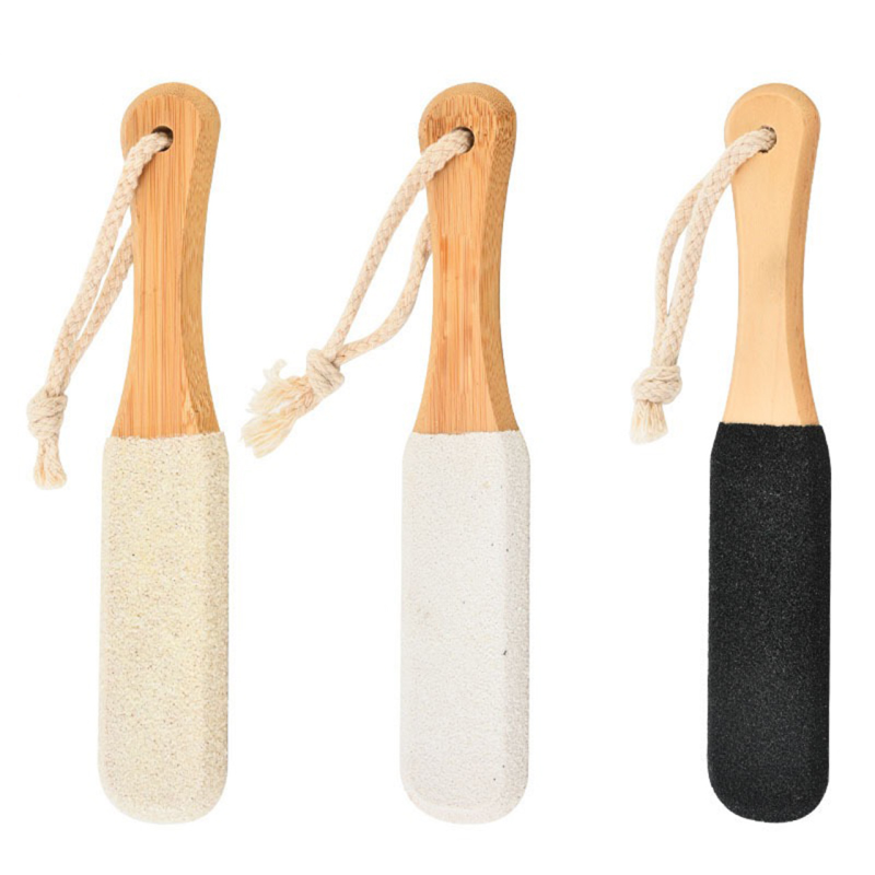 Hot Selling Pedicure Foot Care Tool Sandpaper Double Side Callus Remover Foot File With Wooden Handle