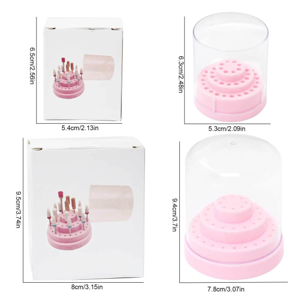 Professional 48-Hole Nail Tool Sanding Head Storage Box Dustproof Display Rack Small Size for Organizing and Cleaning