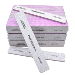 High Quality Reusable Professional Files Wooden Nail File 100/180/80  Packaging Whit Professional   zebra Grit  Buffer