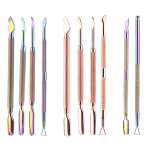 Exquisite Aluminum Box Set Reusable Nail Art Tools Stainless Steel Push Unloader Dead Skin Fork Solid Liquid Forms Printed Logo