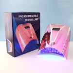 2025 High-Power 128W UV LED Nail Lamp Cordless Design with Logo Print Portable Cure Nail Lamp with Battery Power Supply