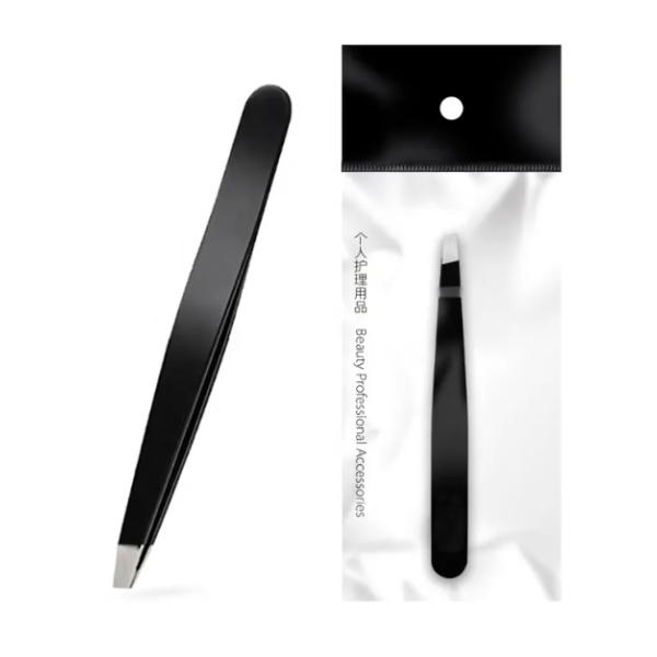 Customizable Antistatic 45 Degree Inclined Stainless Steel Eyebrow Pinzette Available in Gold Black Rose Colors Eyelash Tweezers