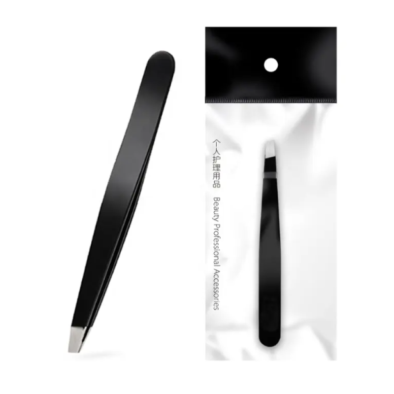 Customizable Antistatic 45 Degree Inclined Stainless Steel Eyebrow Pinzette Available in Gold Black Rose Colors Eyelash Tweezers