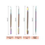 Exquisite Aluminum Box Set Reusable Nail Art Tools Stainless Steel Push Unloader Dead Skin Fork Solid Liquid Forms Printed Logo