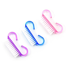 Wholesale Mini 7-Color Soft Plastic Beauty Nail Brush High Quality Nylon Acrylic for Salon Use Manicure Cleaning Decoration