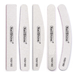 Customizable Zebra Nail Files 100/180 Grit Half Moon Nail Filer Double Side EVA Straight Custom Logo Manicure Tools Made Sponge