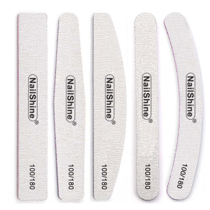 Customizable Zebra Nail Files 100/180 Grit Half Moon Nail Filer Double Side EVA Straight Custom Logo Manicure Tools Made Sponge