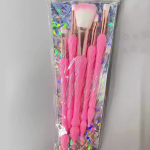 Portable Professional Makeup Brush Set Five Color Synthetic Hair Brushes for Face Lips 5pcs Per Set with Comfortable Handle