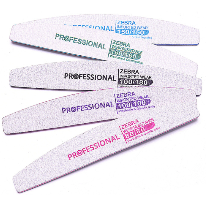 Hot Sales Professional Nail File 80/100/150/180/240 Abrasive Sand Paper File With Smooth Edge Cutting Five Colors