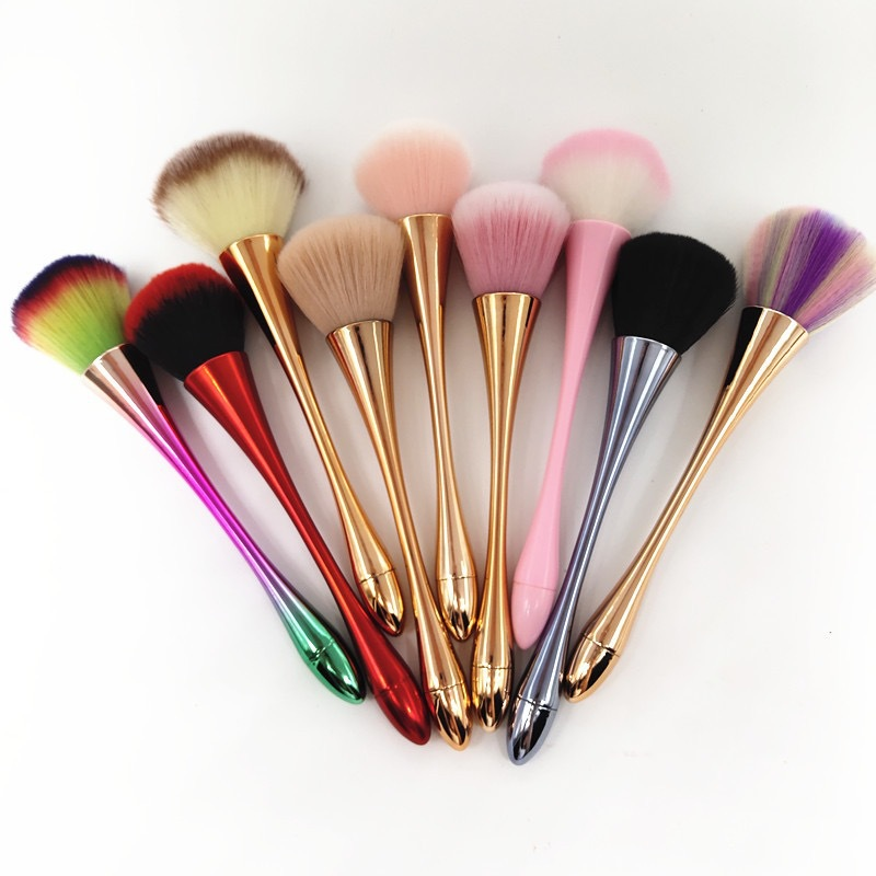 Crimped Ferrule Nylon Nail Powder Brush Net Red Small Waist Makeup Brush Soft Loose Powder Blush Brush Wholesale Option