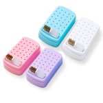 Portable 30-Hole Nail Grinding Head Storage Box Solid Plastic System Dustproof and Colorful with Split Cleaning Brush