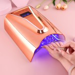 2025 High-Power 128W UV LED Nail Lamp Cordless Design with Logo Print Portable Cure Nail Lamp with Battery Power Supply