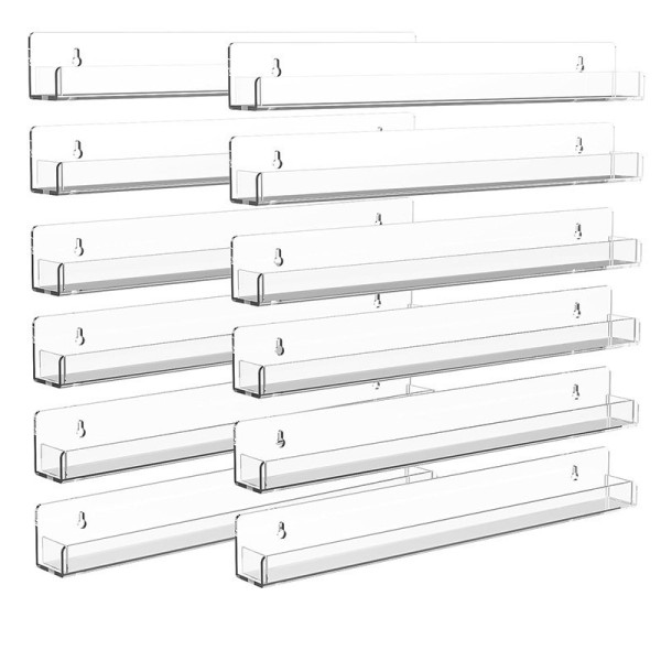 Wall-Mounted Portable Transparent Acrylic Nail Polish Storage Rack Solid Cosmetic Shelf