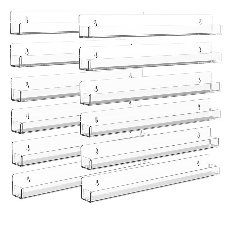 Wall-Mounted Portable Transparent Acrylic Nail Polish Storage Rack Solid Cosmetic Shelf