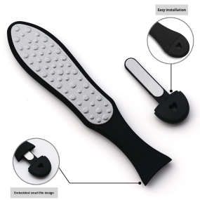 Manufacturer Foot File 2-in-1 Stainless Steel Foot Scraper Dead Skin Foot File With Logo
