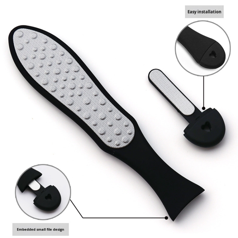 Manufacturer Foot File 2-in-1 Stainless Steel Foot Scraper Dead Skin Foot File With Logo