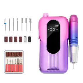 Portable Rechargeable 35000rpm Electric Nail Drill Durable Plastic Acrylic Nail Polisher & Gel Removal Machine