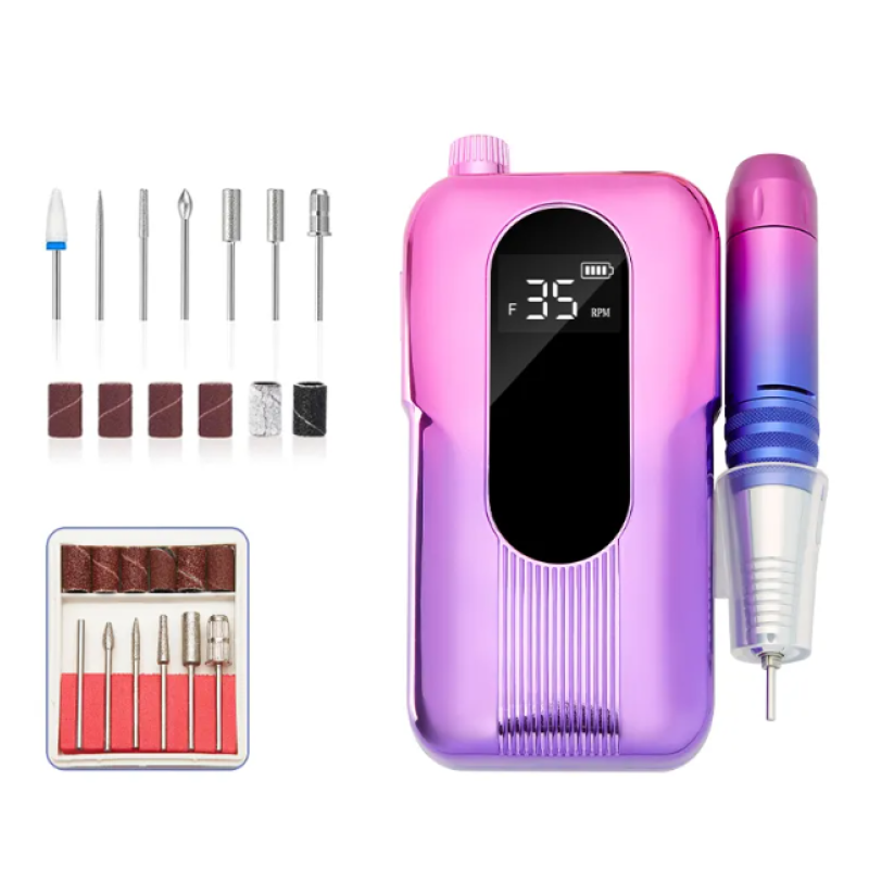 Portable Rechargeable 35000rpm Electric Nail Drill Durable Plastic Acrylic Nail Polisher & Gel Removal Machine