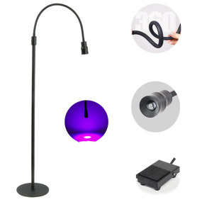 MIMU 10W LED UV Purple Light Nail Lamp 110-240V Fast Curing Aluminum Alloy Pedal Floor Lamp for False Eyelash Grafting Glue