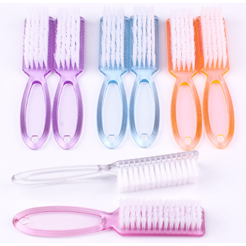 Flat Plastic Nail Cleaning Brush Manicure Care Accessory for Acrylic Nails Removes Dust & Powder Hair Shape Flat